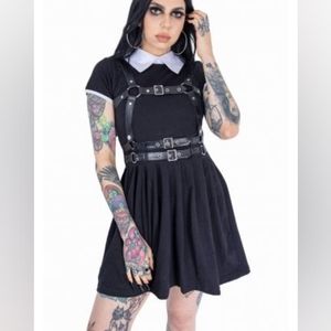 NWT BLACK GOTH HARNESS DRESS